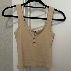Tan henley tank